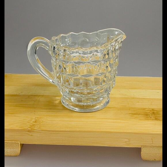 Vintage Fostoria American Mini Creamer, Flared Tumbler And Cordial Cubist Wine G - Picture 3 of 4